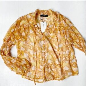 Anthro O.P.T. Floral Blouse